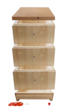 Včelí úl 39x24 (3x nástavek, dno pevné, víko) vlna